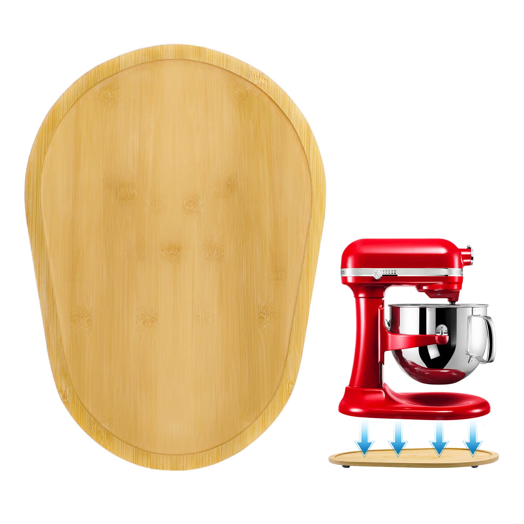 Bamboo Sliding Board Compatible with KiTchen Aid Food Processor 5-8 Qt Professional Bowl Lift - Sliding Mat Suitable for KiTChen Aid Mixer 5-8 Qt, Mixing Machine Food Processor Accessories