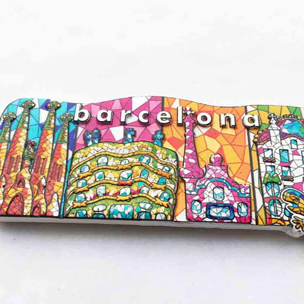 Barcelona España Imán De Viaje Recuerdo 3D Resina Colección