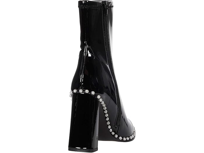 Edita rhinestone embellished patent block heel booties Outlet