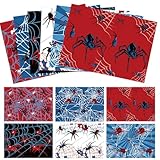 Sinload 12 Sheets Spider Wrapping Paper Spider Webs Gift Wrap Paper Bulk for Halloween Birthday Party Gifts Wrapper DIY Craft, 19.7 x 27.6 Inches