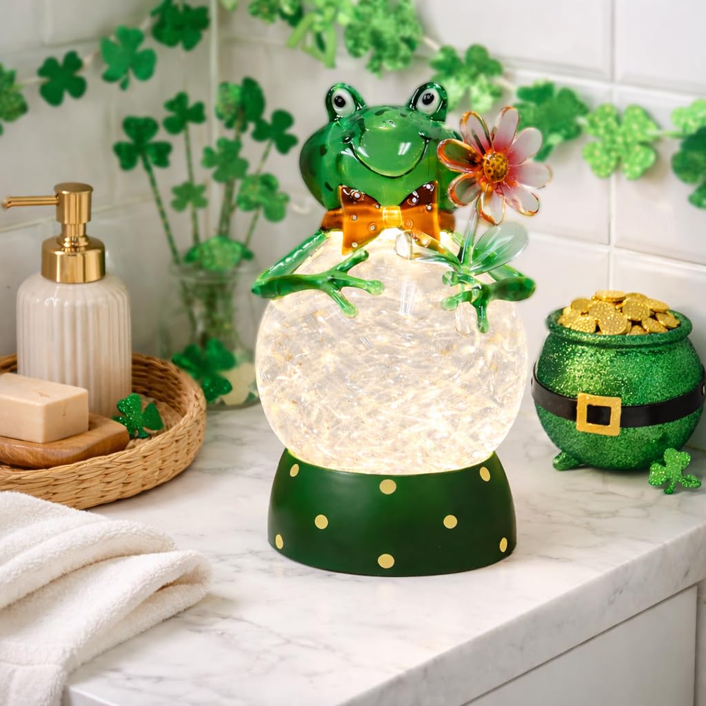 Amazon.com: MOMENTS IN TIME Acrylic Frog Snow Globe LED Light-Up