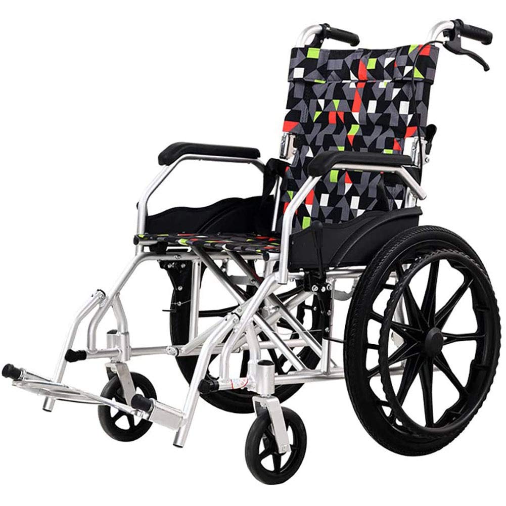 SXSLTSA Attendant-Propelled Lightweight Transport Mobile Wheelchairs, Portable Mobility Handicapped Travel Chair Easy to Store,with Double Brake (A)