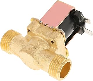 Normally Closed Electric Water Shut Off Valve, Brass Electric Solenoid Magnetic Valve, 1/2" DC 12V Normally Closed Solenoid Valve for Water Control, 0.02mpa~0.8mpa