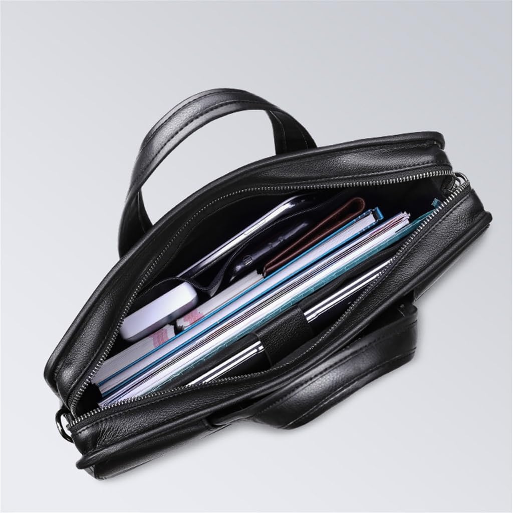 Men's Bag Leather Handbag Cowhide Computer 14 Inch Business Briefcase
