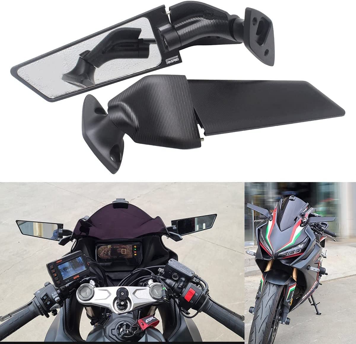 Amazon | Semspeed CBR250RR 2017-2021 バイク用 ミラー 鏡付き