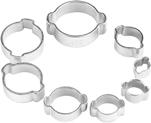 Miniatura 4 de 10 clips de manguera de abrazadera, clips de manguera, cierre de manguera, abrazadera de manguera de dos orejas de acero inoxidable chapado en zinc