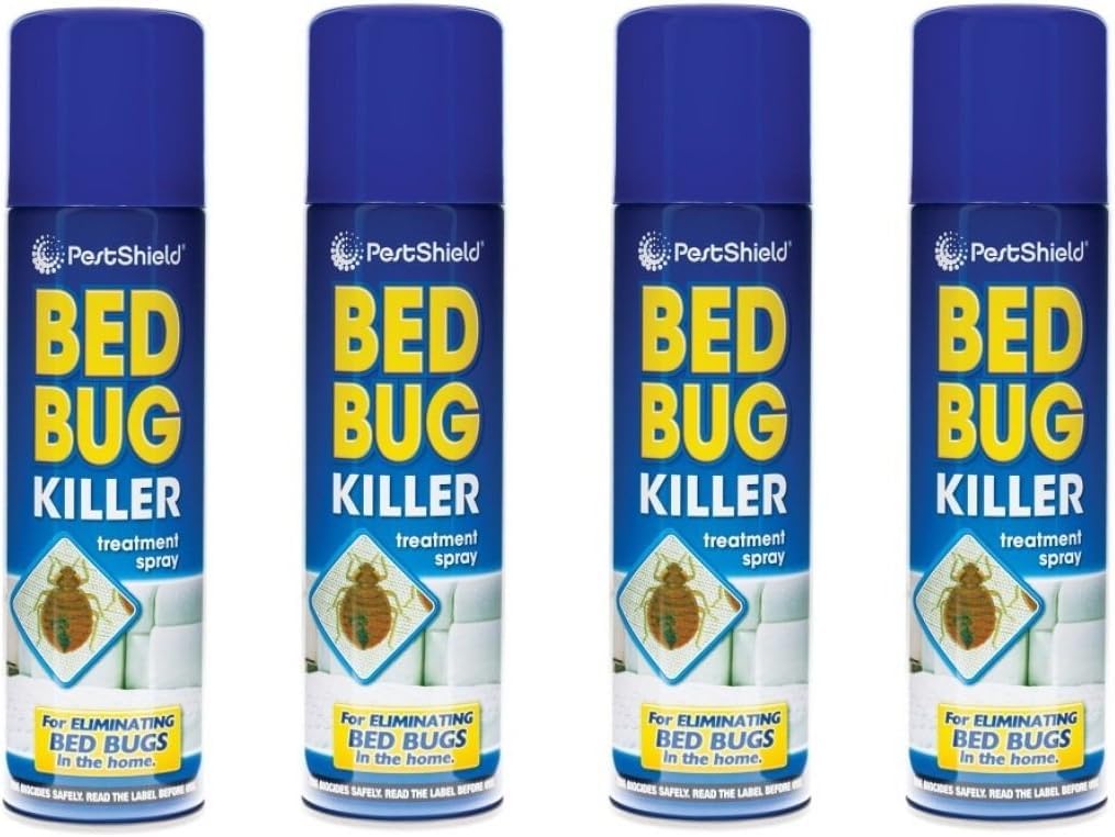 PEBBLE HUG Bed Bug Killer Spray 200ml, Ticks, Long Lasting Protection from Bed Bugs, Child & Pet Safe Bug Killer Spray, Elimination Targets Fleas, Larvae & Eggs, (4 Pcs)