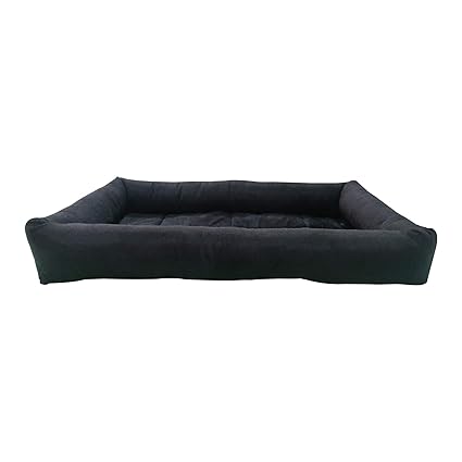 Hiputee Rectangular Soft Velvet Pad Bed for Dogs & Cats (Large, Black)