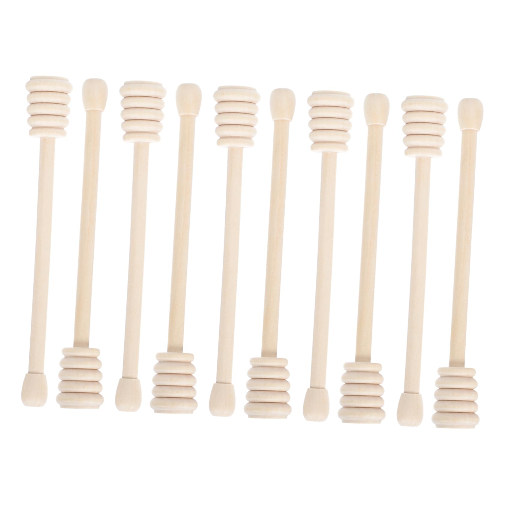Unomor 10pcs Honey Stirrer Syrups for Drinks Household Tableware Honey Stirring Drink Stirrers Honey Ladle Simply Syrup Mini Whisk Honey Wand Supply Honey Taking Rod Wood Beige re-usable