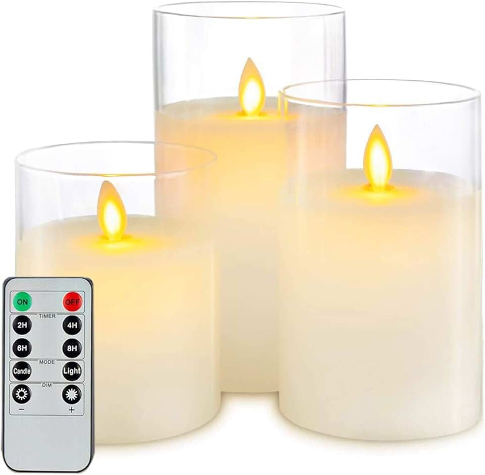 white flameless candles