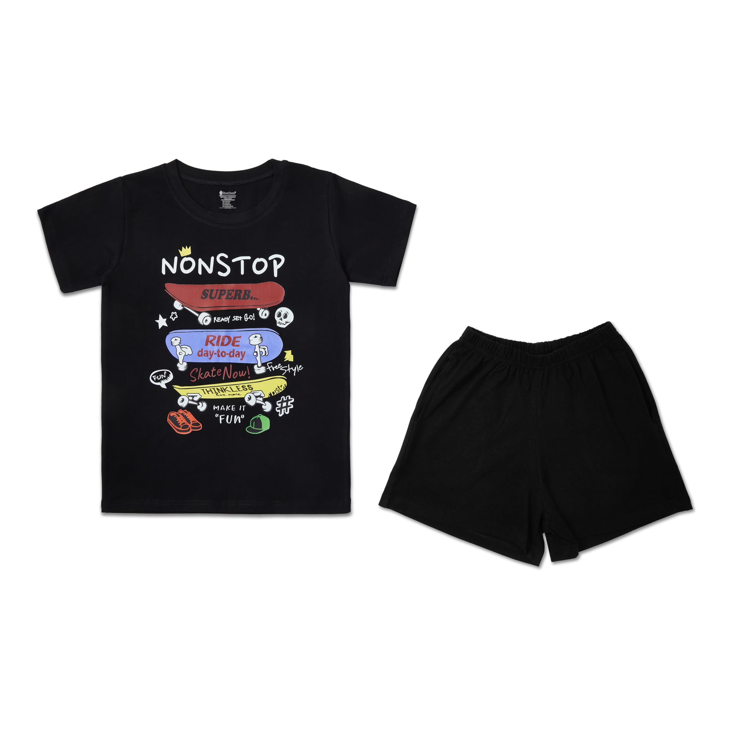 Kids Cotton Premium Printed Boys Tshirt and Shorts Co-ords Set | Breathable & Super Soft Fabric