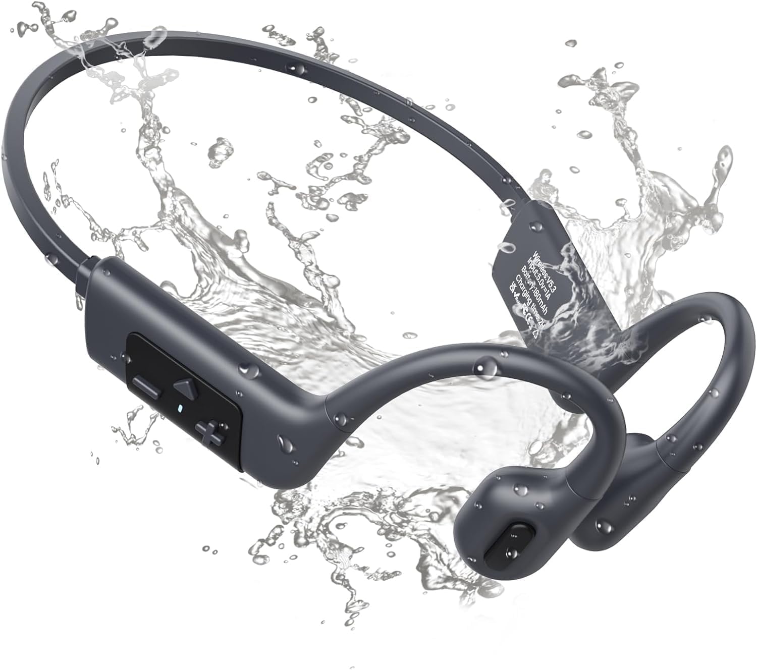 MONODEAL Cuffie Subacquee per Piscina, Cuffie Conduzione Ossea IP68 impermeabile, 8GB MP3 Subacqueo per Nuoto, Bluetooth 5.3 Adatto per Cuffie Bluetooth Sport Nuoto Surf Corsa