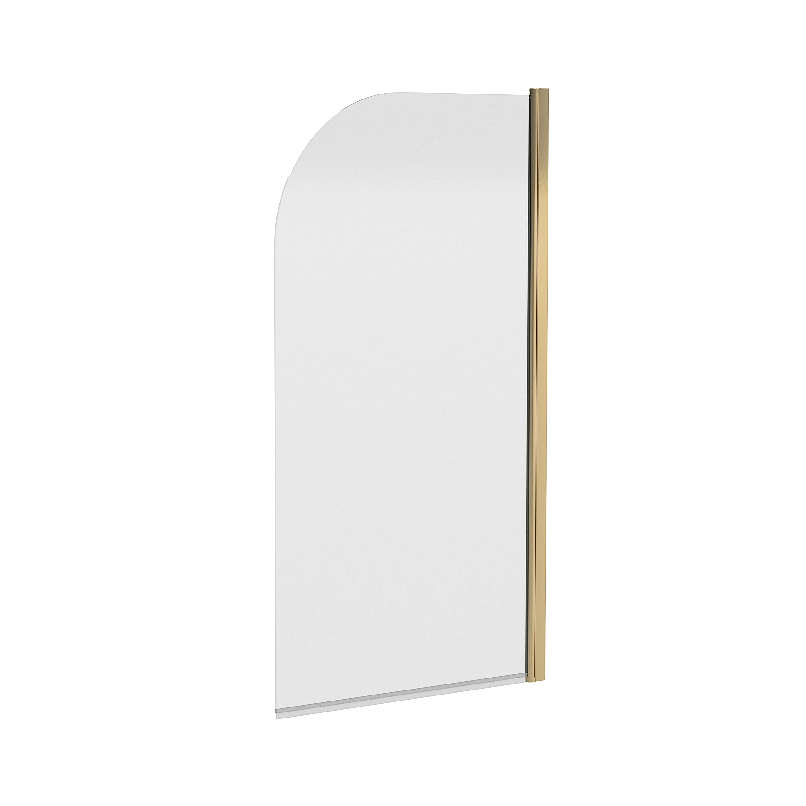 Balterley Brass Brushed Reversible Hinged 6Mm Glass Bath Shower Screen, 1430 X 790Mm Small