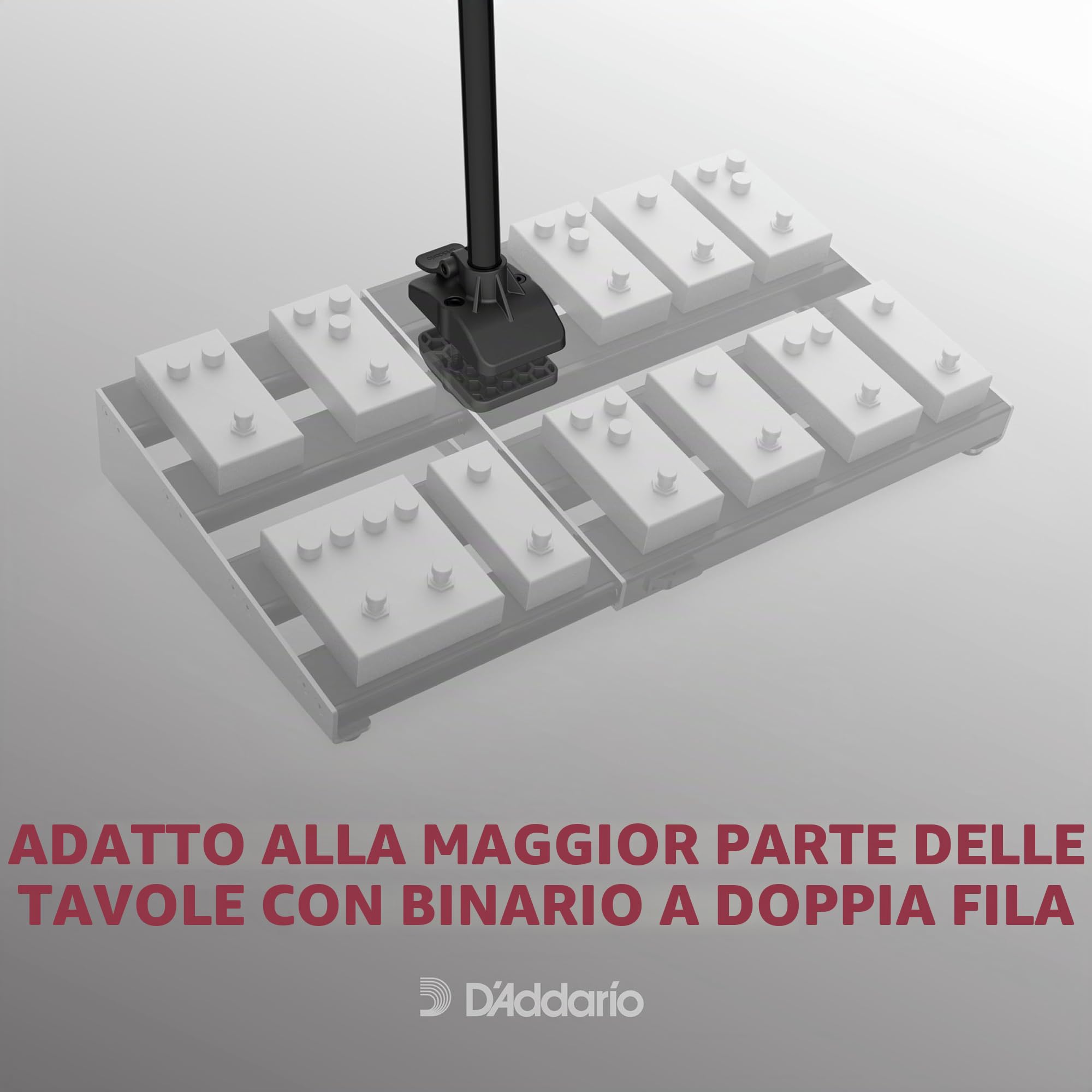 Asta microfonica per pedaliera D'Addario XPND - Accessori per pedaliere per chitarra - Compatibile con la pedaliera XPND 2 e la maggior parte delle pedaliere a doppio binario