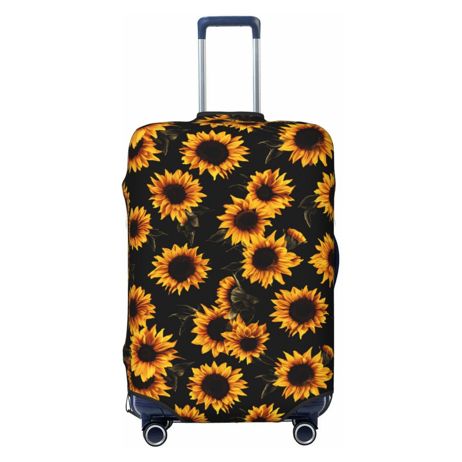 Groamaup Sunflowers Travel Luggage Cover Luggage Suitcase Protector M Fit Baggage Size 22-24 In