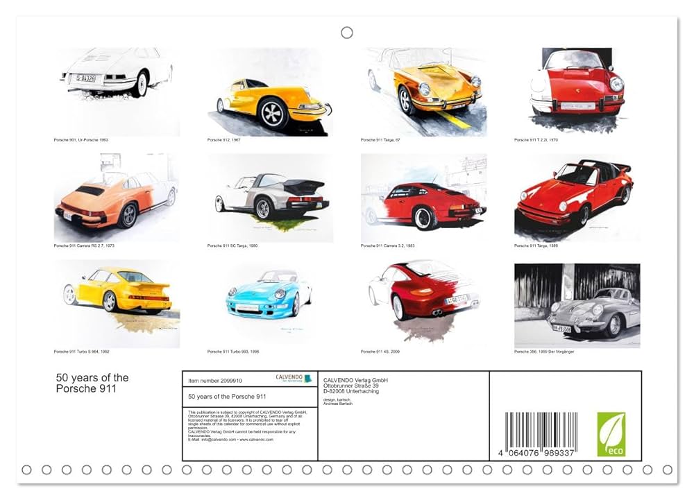 Amazon | ポルシェ911の50年 (月間壁掛けカレンダー 2023年 11.7