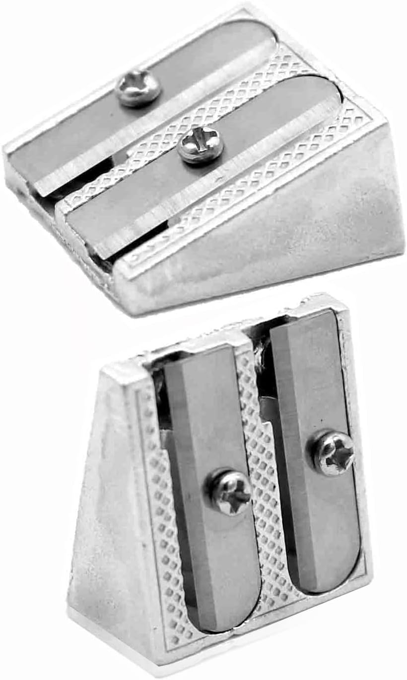 2PCS Metal Pencil Sharpeners with 2 Holes, Metal Sharpener Pencil Sharpeners for School Pencil