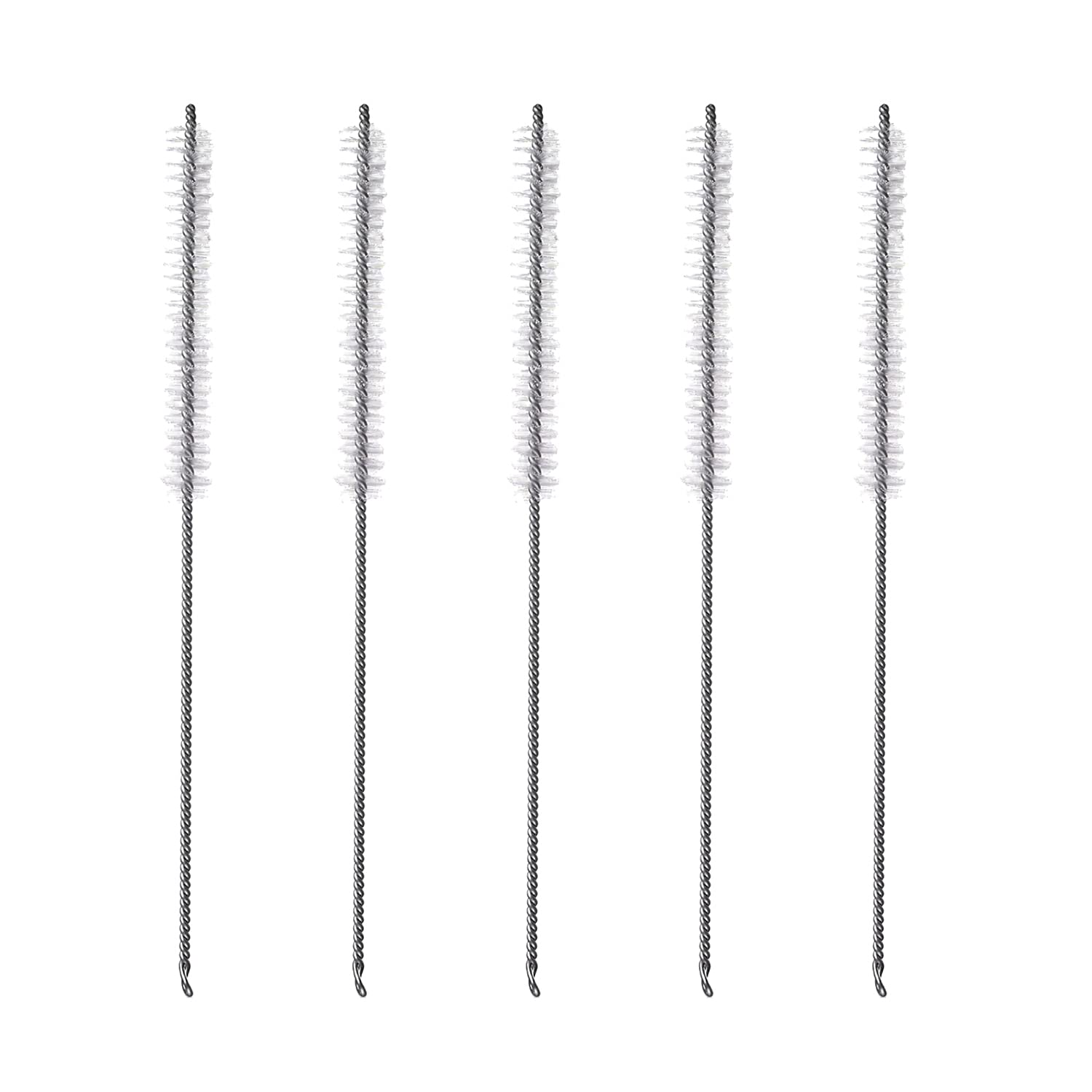 Utoolmart 5Pcs 22Cm Total Length Nylon Test Tube Brush Drinking Straw Cleaning Brush Metal Shank 12Mm Bristle Working Diameter Cleaner Brush For Plastic Glass Smoothie Straws