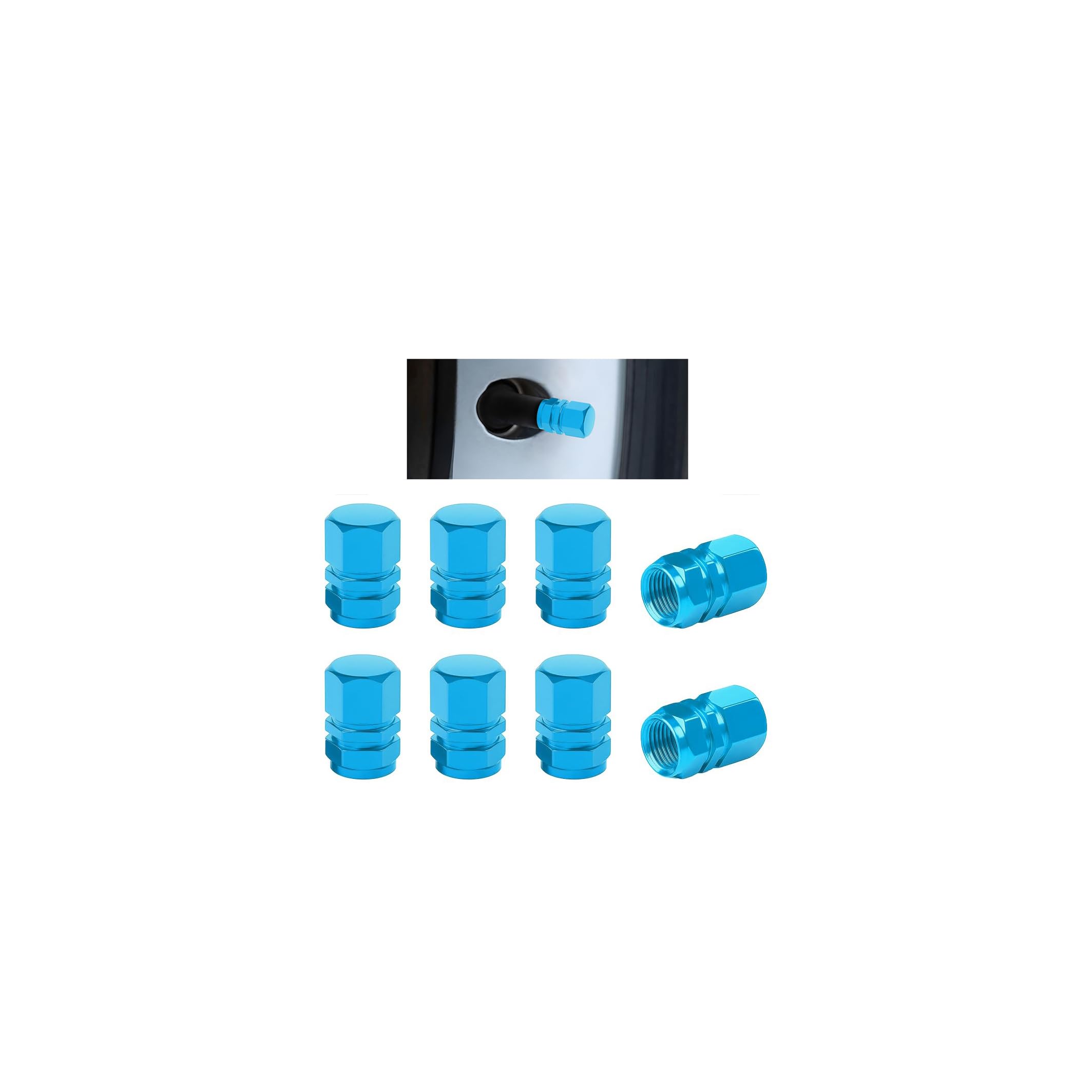 Osilly Aluminum Tire Valve Stem Caps, Sky Blue