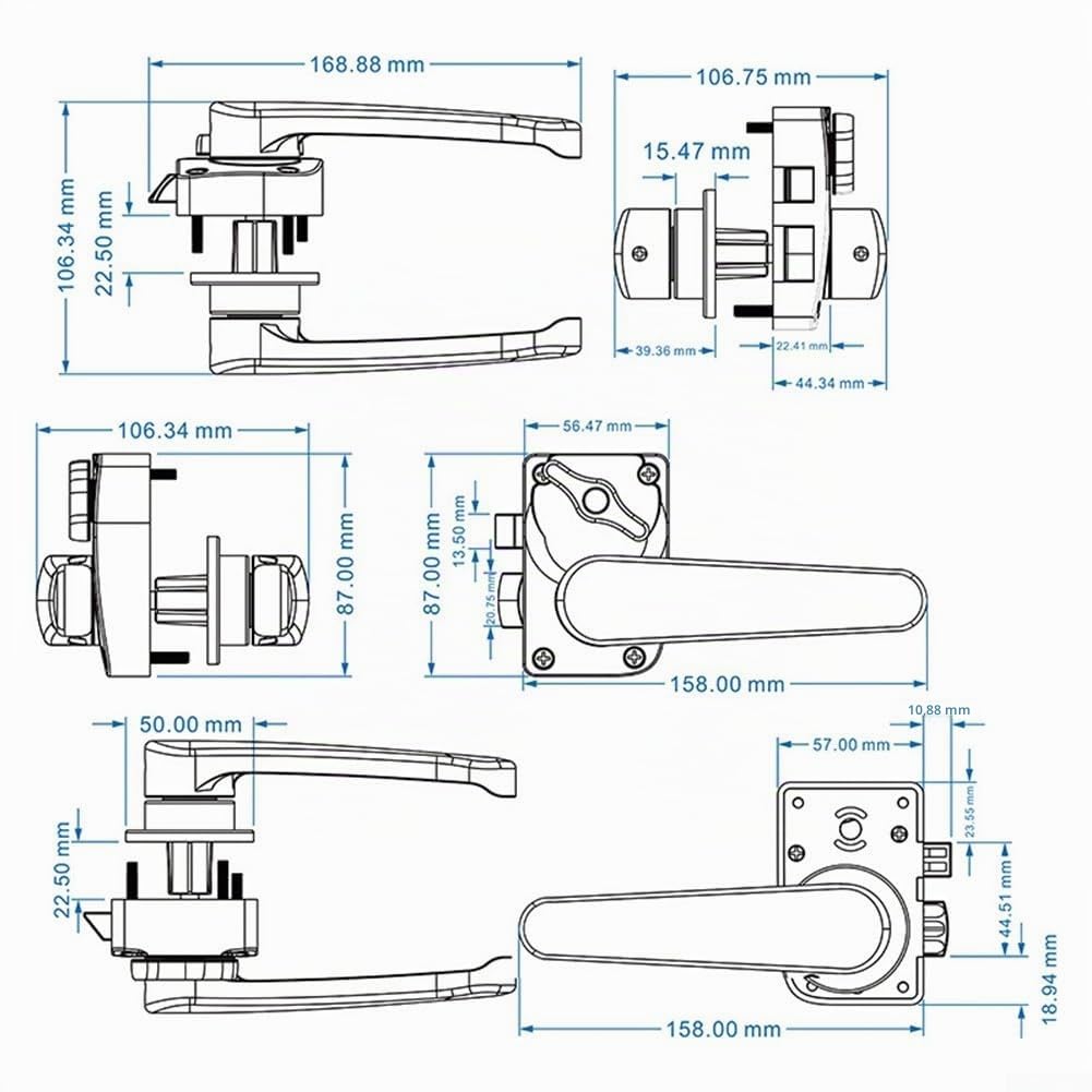 Türgriff-Schloss, schwarz, Wohnmobil, Badezimmer, Toilette, Türschlösser, Griffhebelriegel für Wohnwagen, Boote, Wohnmobile, Yachten