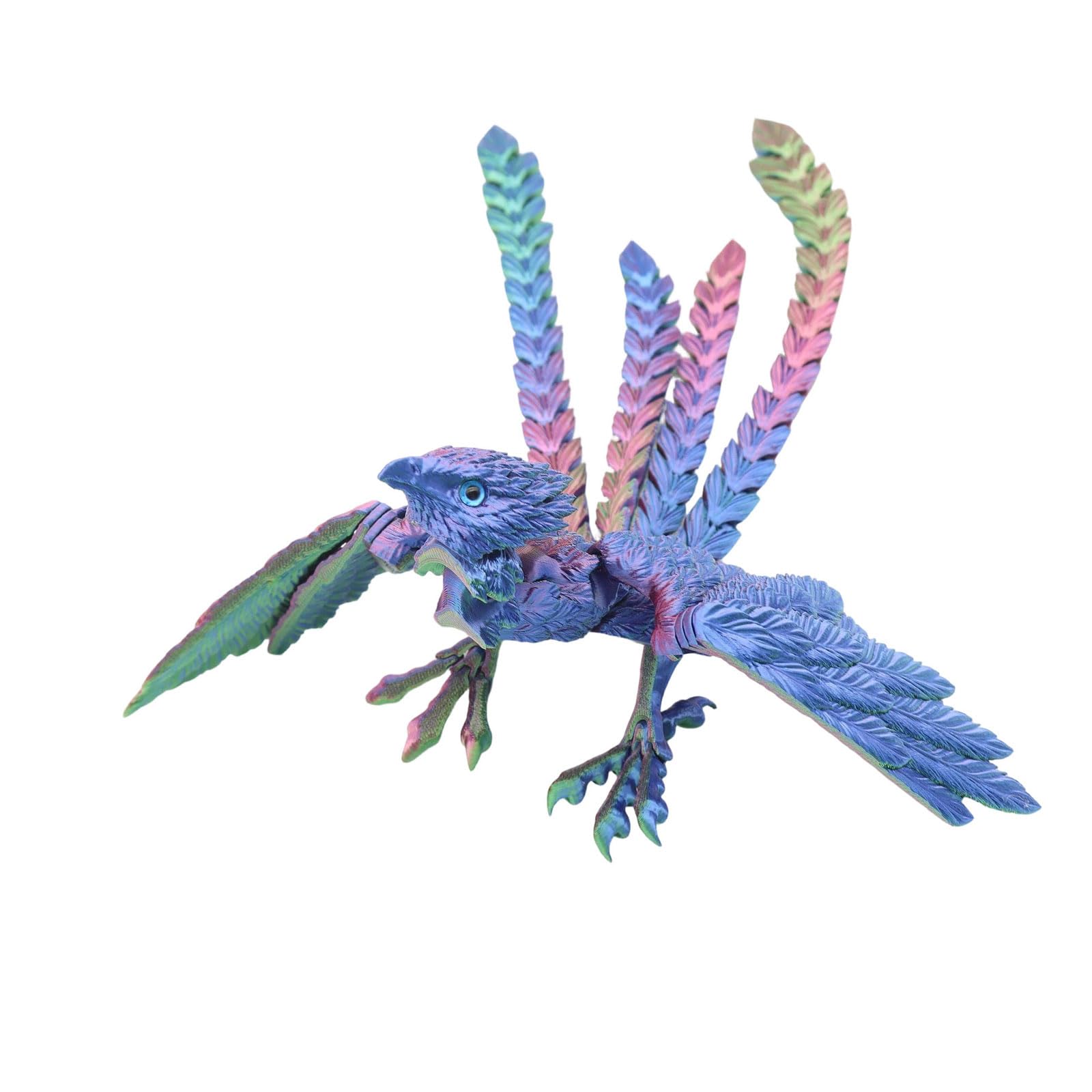 Limtula 3D Printed Phoenixes Sculpture with Poseable Articulated Wing and Joints Ornament Home Desktop Decors Poseable Phoenixes Figurine with Articulated Wing and Joints