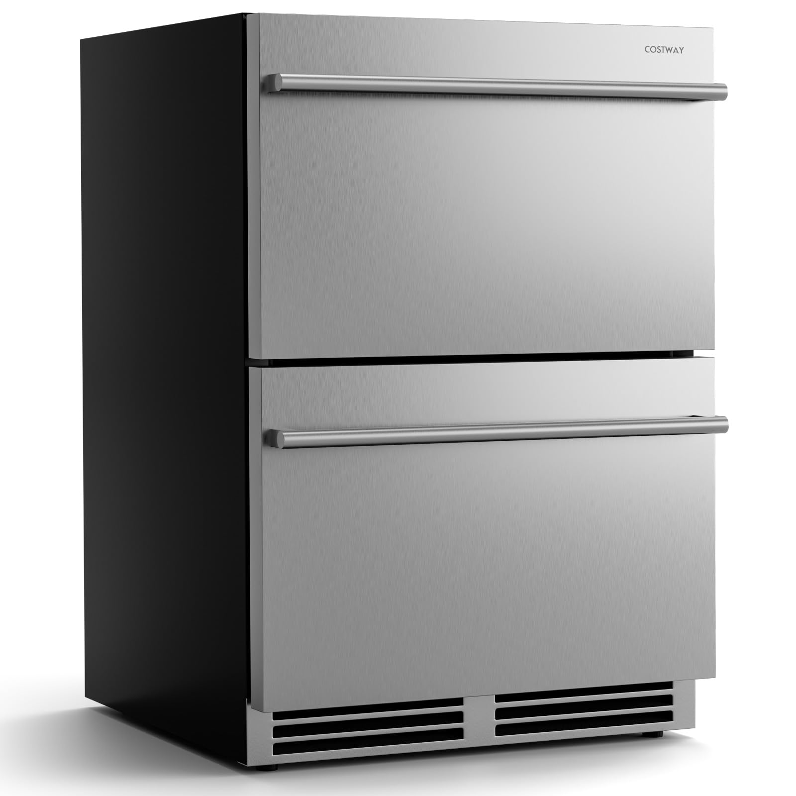 COSTWAY Beverage Refrigerator 4.9 cu ft Beverage Cooler Silver