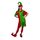 Women's Elf Costume for Christmas - Premium Velour Holiday Dress with Hat & Shoe Covers | Perfect for Christmas Parties, Parades & Festive Events | Adult One Size Fits Most