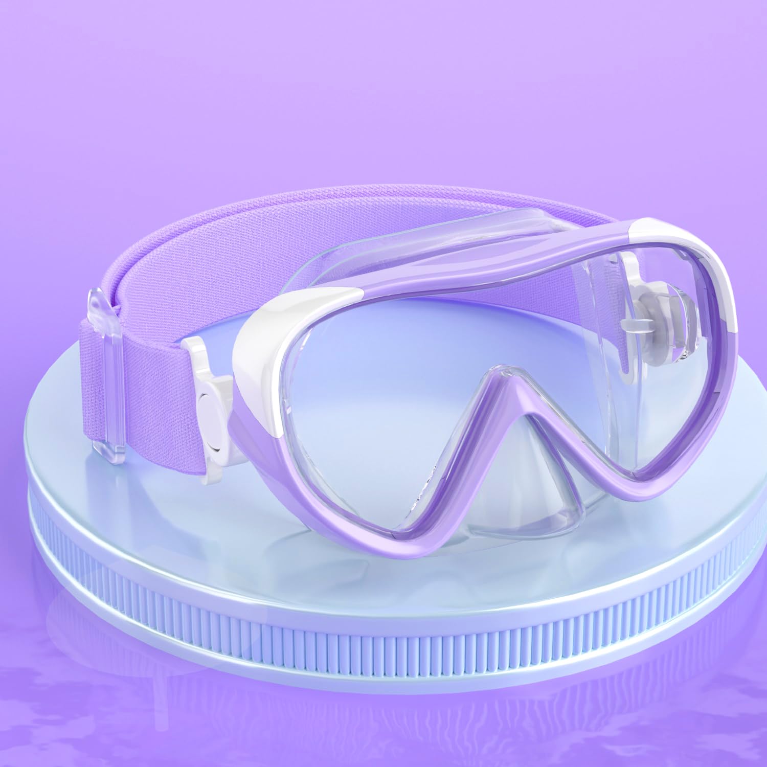 Taucherbrille Kinder 4-16 Jahre, Elastische Stoffband Schwimmbrille Kinder | 180°HD-Sicht, Anti Leck, UV-Schutz, Anti Beschlag, Kein Haareverwickeln, Einfache Anpassung