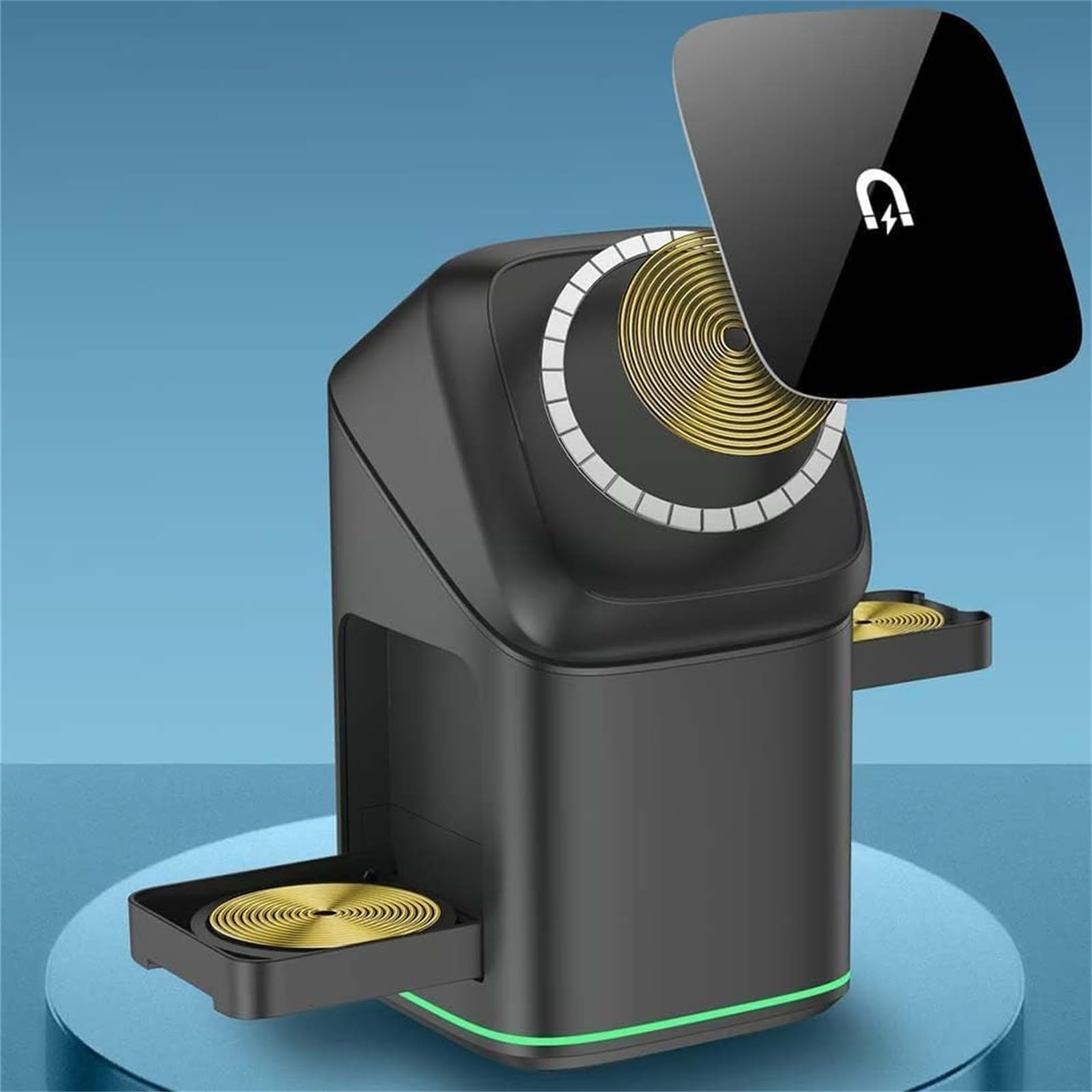 Subsistenceed Chargeur sans fil 3 en 1, station de charge tactile multi-appareils de subsistance, charge multi-appareils sans fil tactile (noir)