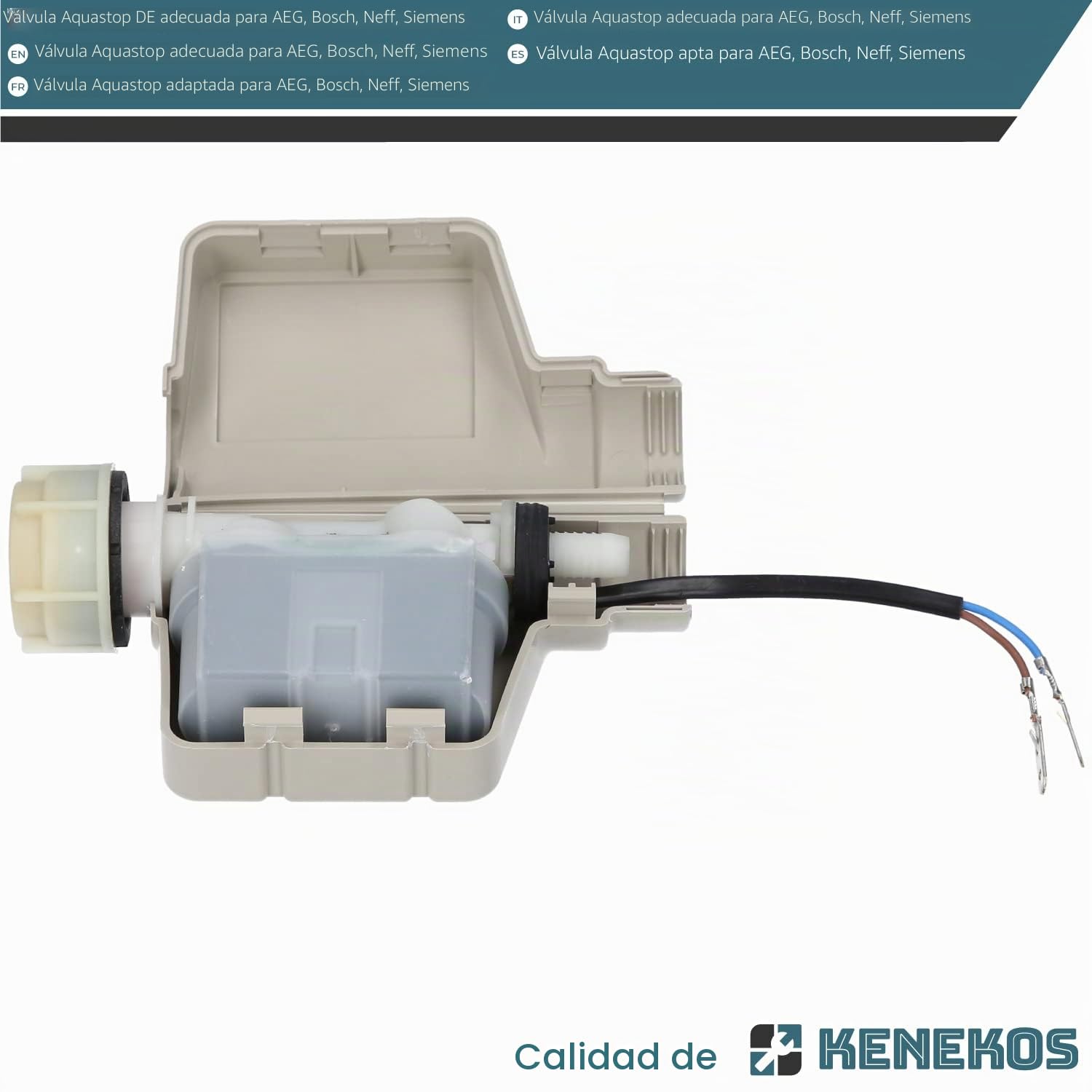 Kenekos - Kit de reparación de la válvula aquastop para la manguera aquastop, Bitron tipo 902 compatible con Bosch/Siemens, como 00263789/263789 con conexión de tornillo de 3/4 de pulgada