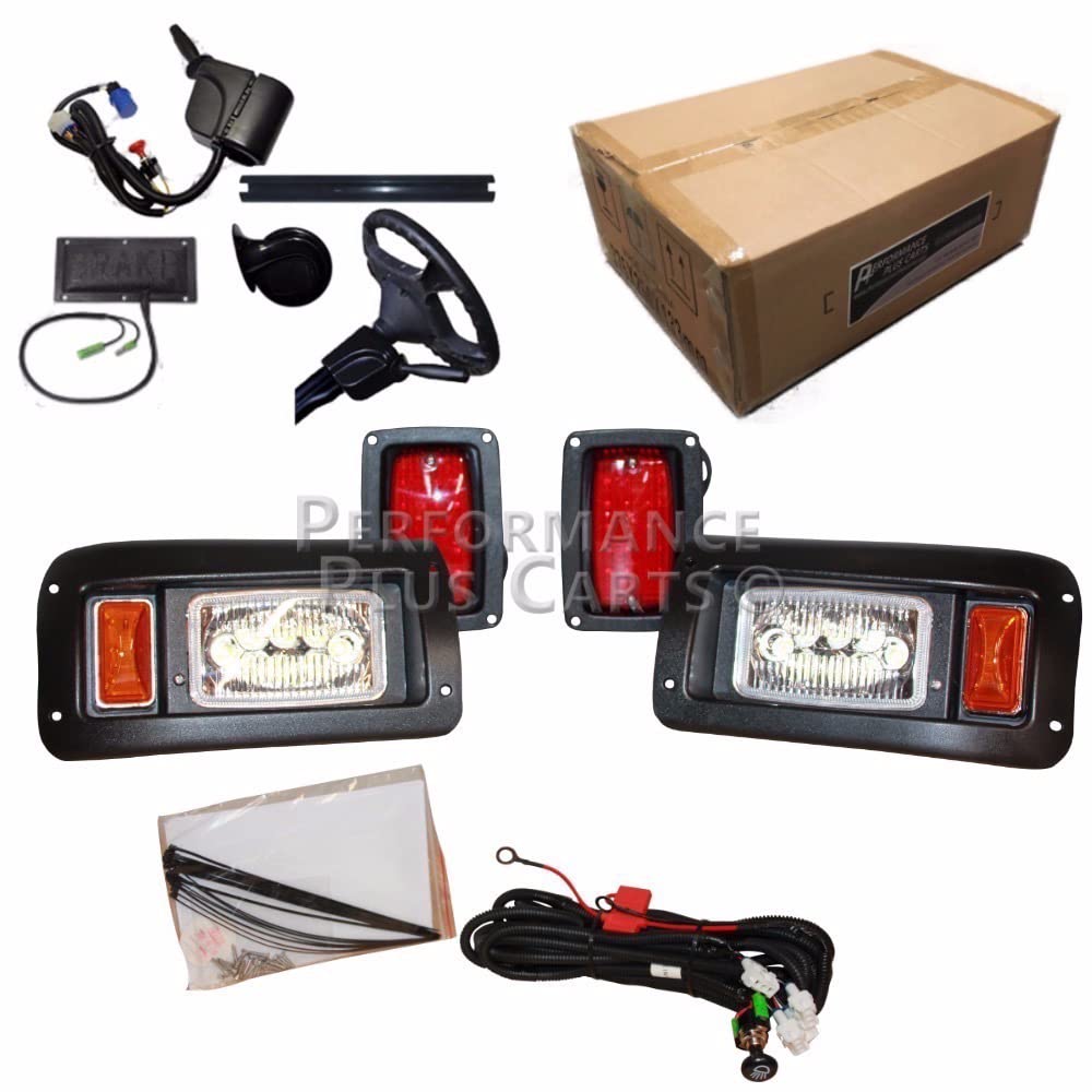 Performance Plus CartsClub Car DS Golf Cart All LED Deluxe Street Legal Light Kit for 1993 and Up