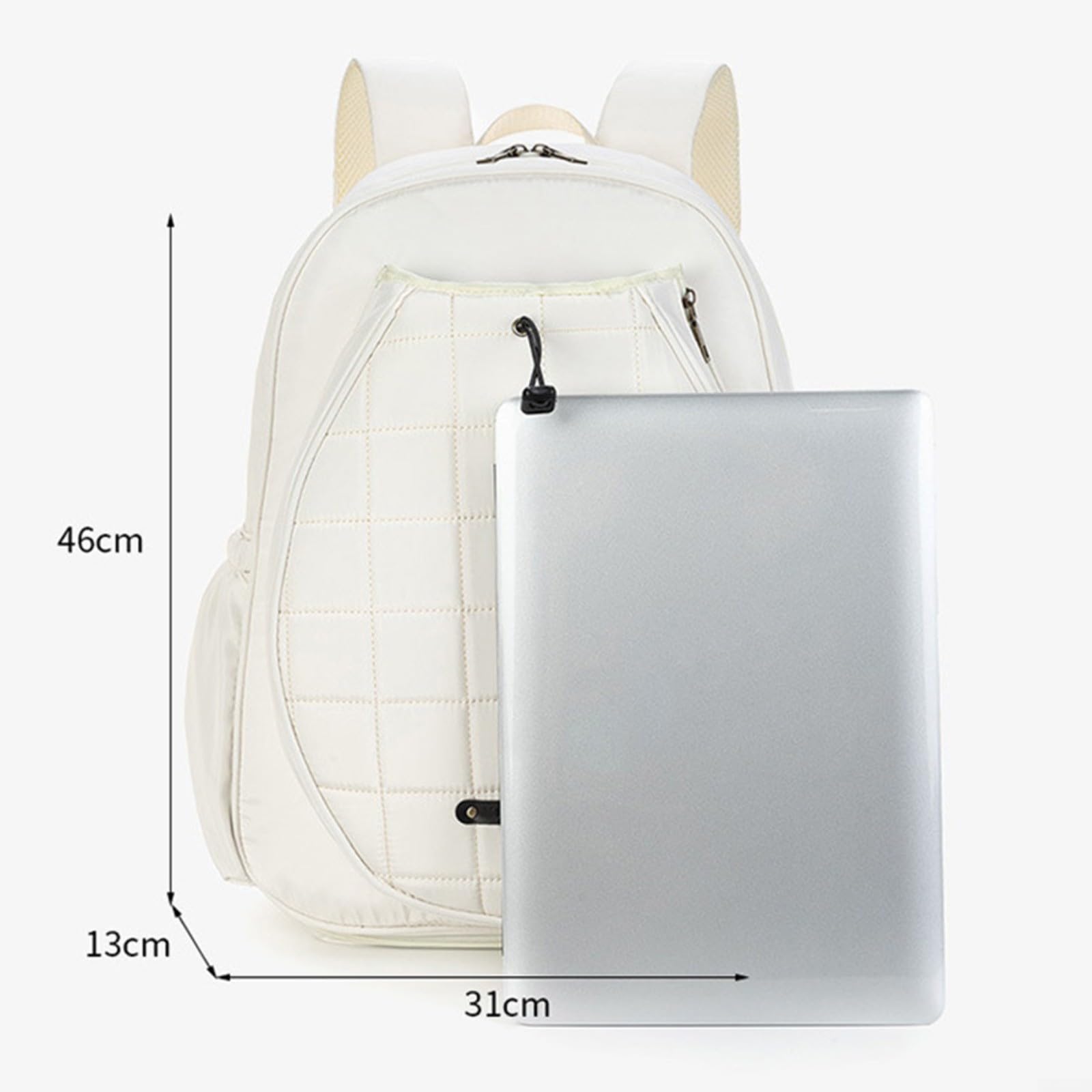 Mochila deportiva de raqueta de tenis de 46 x 31 x 13 cm con compartimento fijo para raqueta, correas anchas ajustables para el hombro, raquetas de tenis, raquetas de bádminton y raquetas de