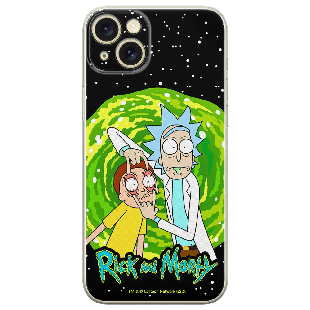ERT GROUP Mobile Phone case for iPhone 15 Plus Original and Officially Licensed Rick and Morty Pattern Rick & Morty 007 optimally adapted to The Shape of The Mobile Phone, Partially Transparent