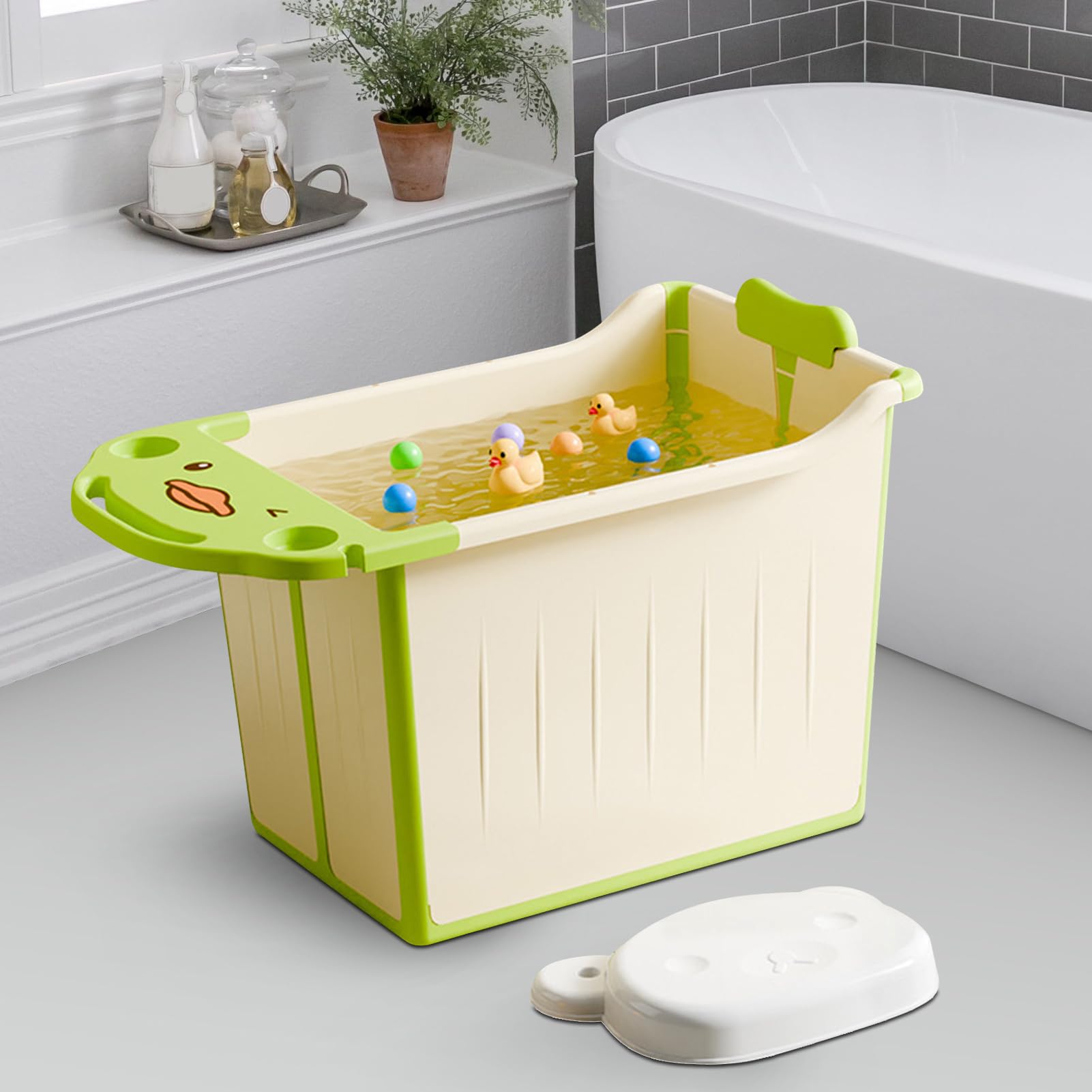 Bañera Plegable Para Bebés Almacenamiento Fácil Bañera De Sentar Para Bebés | Soporte De Baño Portátil Para Hogar Y Viajes