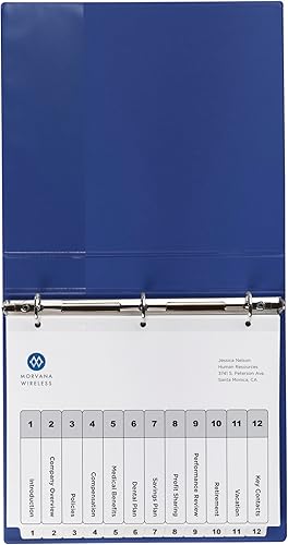 Miniatura 8 de Avery Separadores de 12 pestañas para carpetas de 3 anillas, tabla de contenido personalizable, pestañas blancas clásicas, 1 juego (11140)