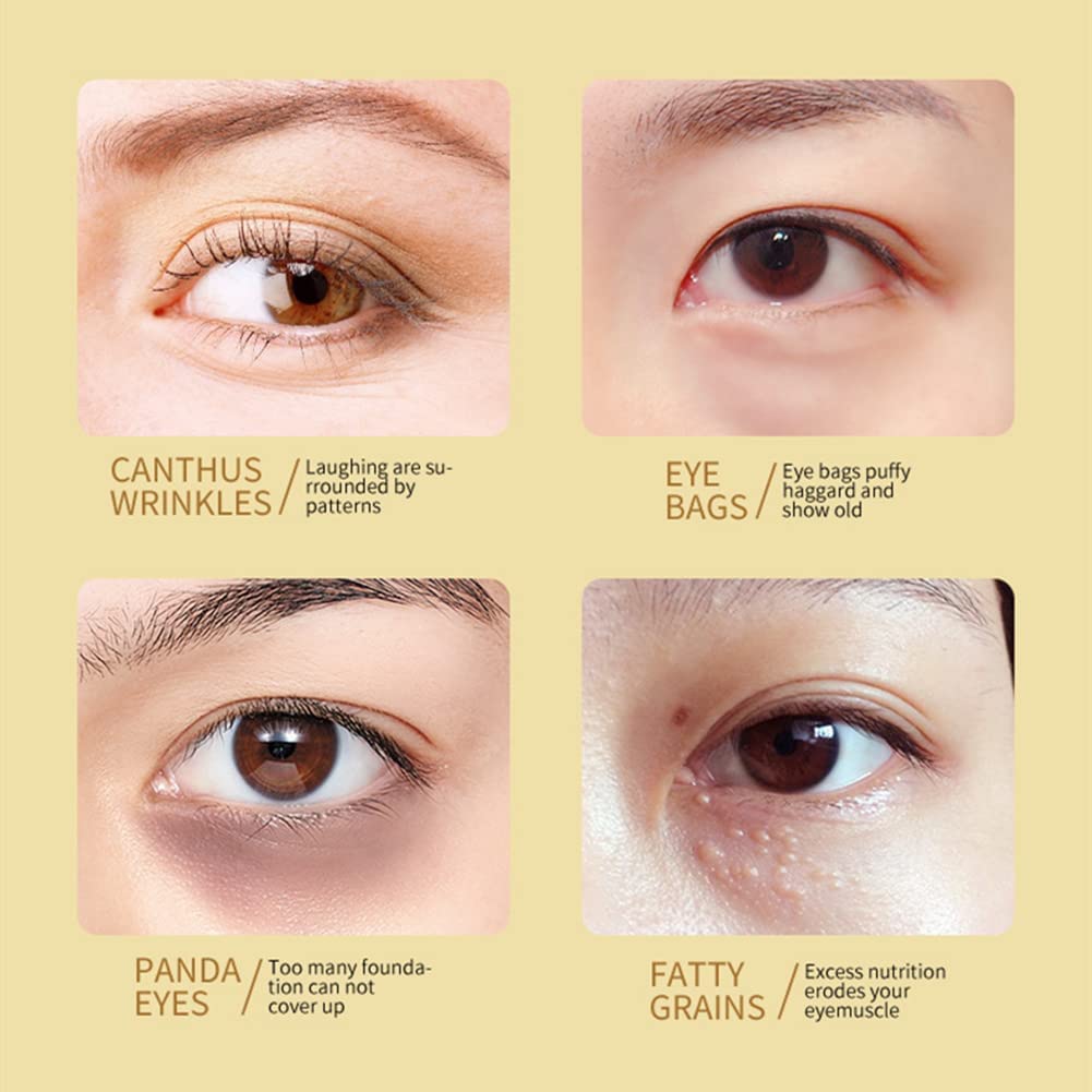Patch Occhi,60 pezzi Maschera per Gli Occhi, Maschera per il trattamento sotto gli occhi in oro, Per Anti-Rughe Anti-Età ed Idratante Ridurre Borse Occhiaie e Puffiness