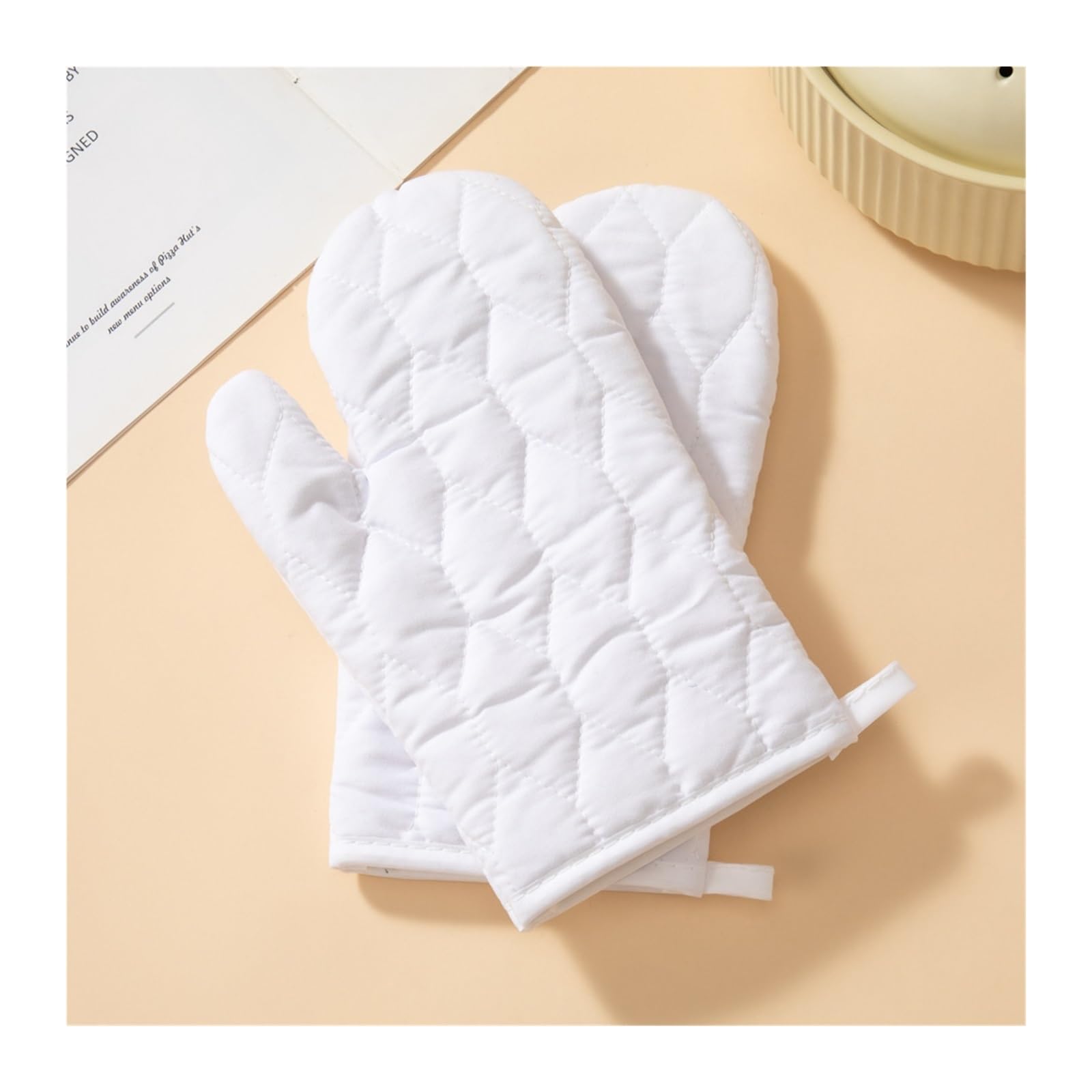 1 Par De Guantes Acolchados Aislamiento Térmico para Cocina