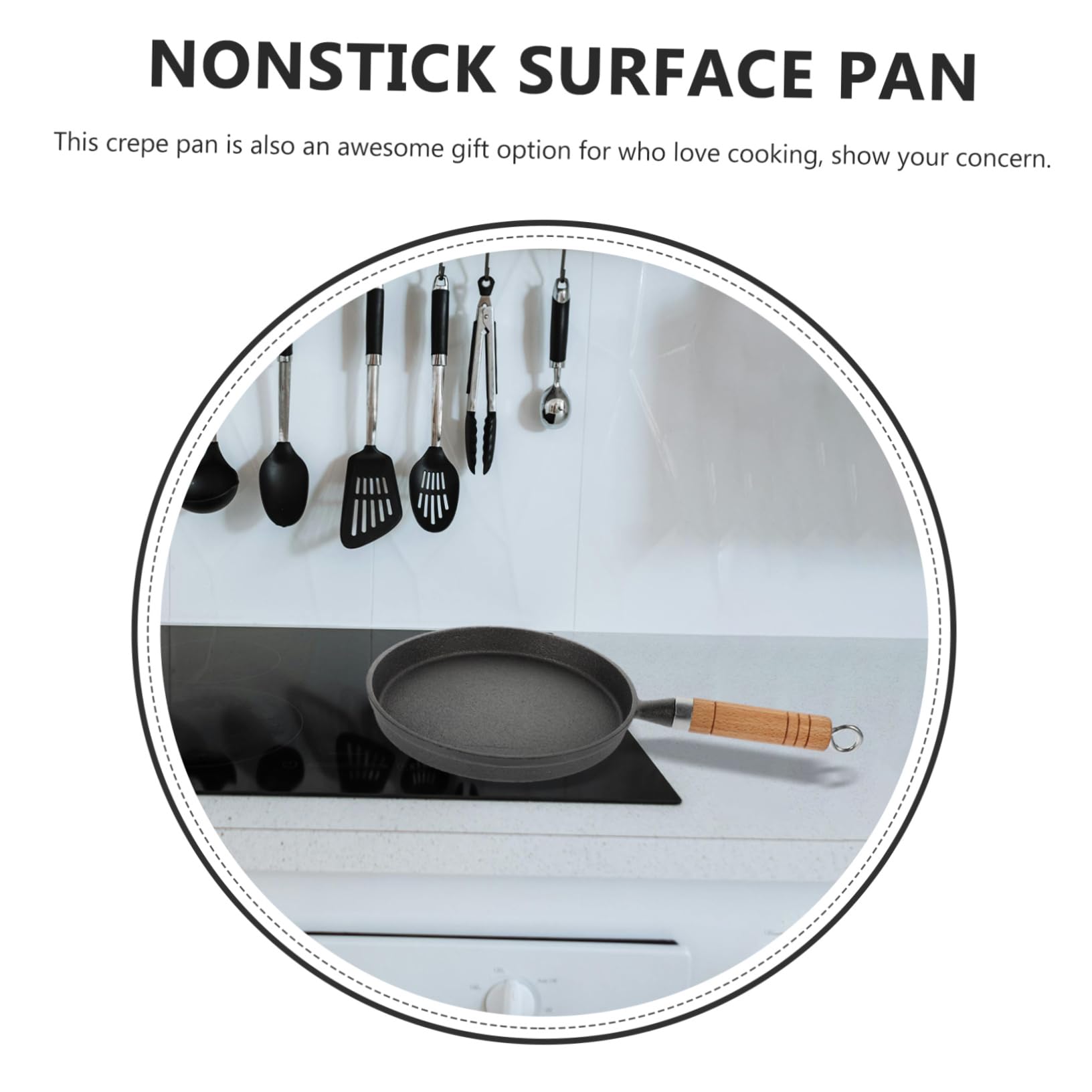 Sartén Pequeña Máquina De Gofres Plancha No Wok Tortita Cacerola Pequeña Sartenes Antiadherentes Tortilla Voltear Huevo Mini Fabricante De Panqueques Pizca Black De Madera