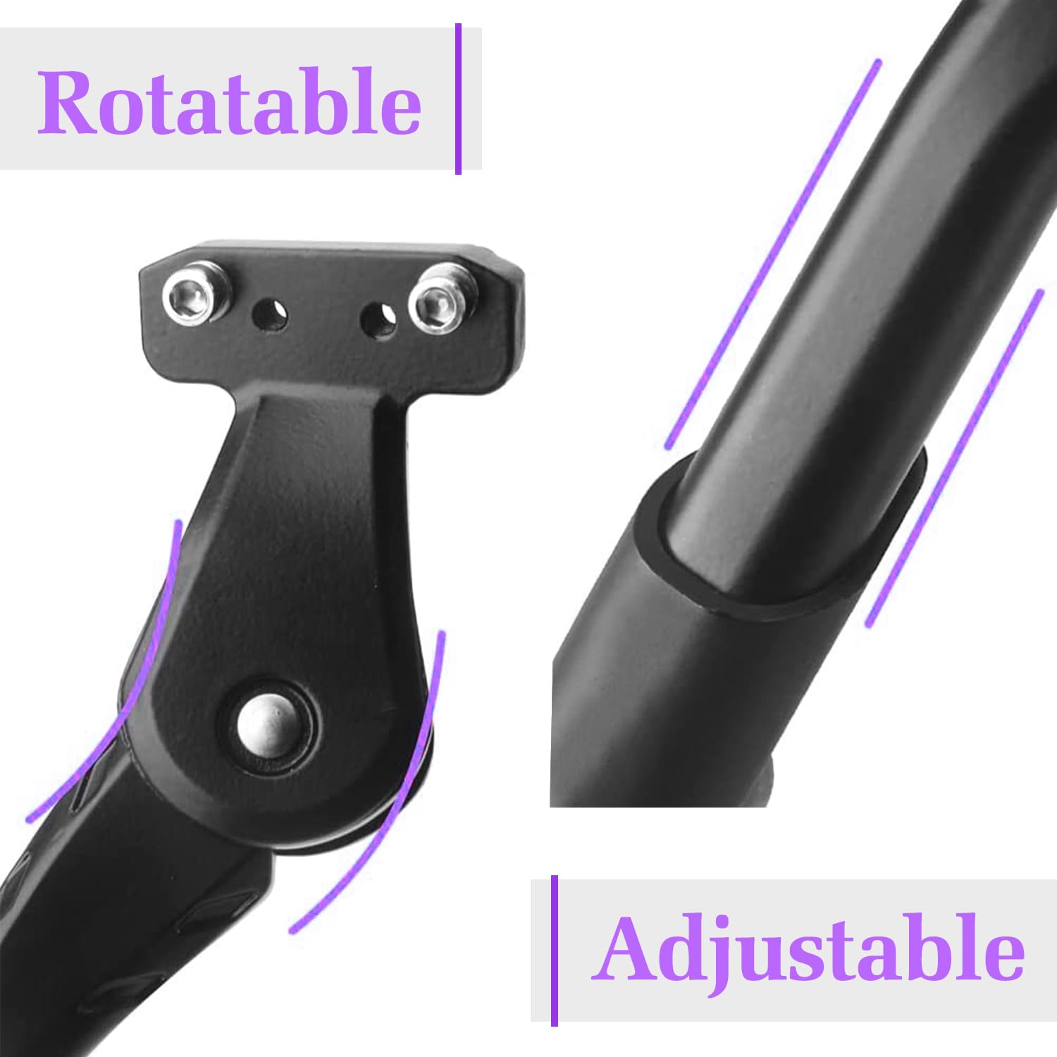 Zijstandaard fiets, fietsstandaard, 24-29 inch, in hoogte verstelbaar, antislip fietsstandaard voor mountainbike en stadsfiets