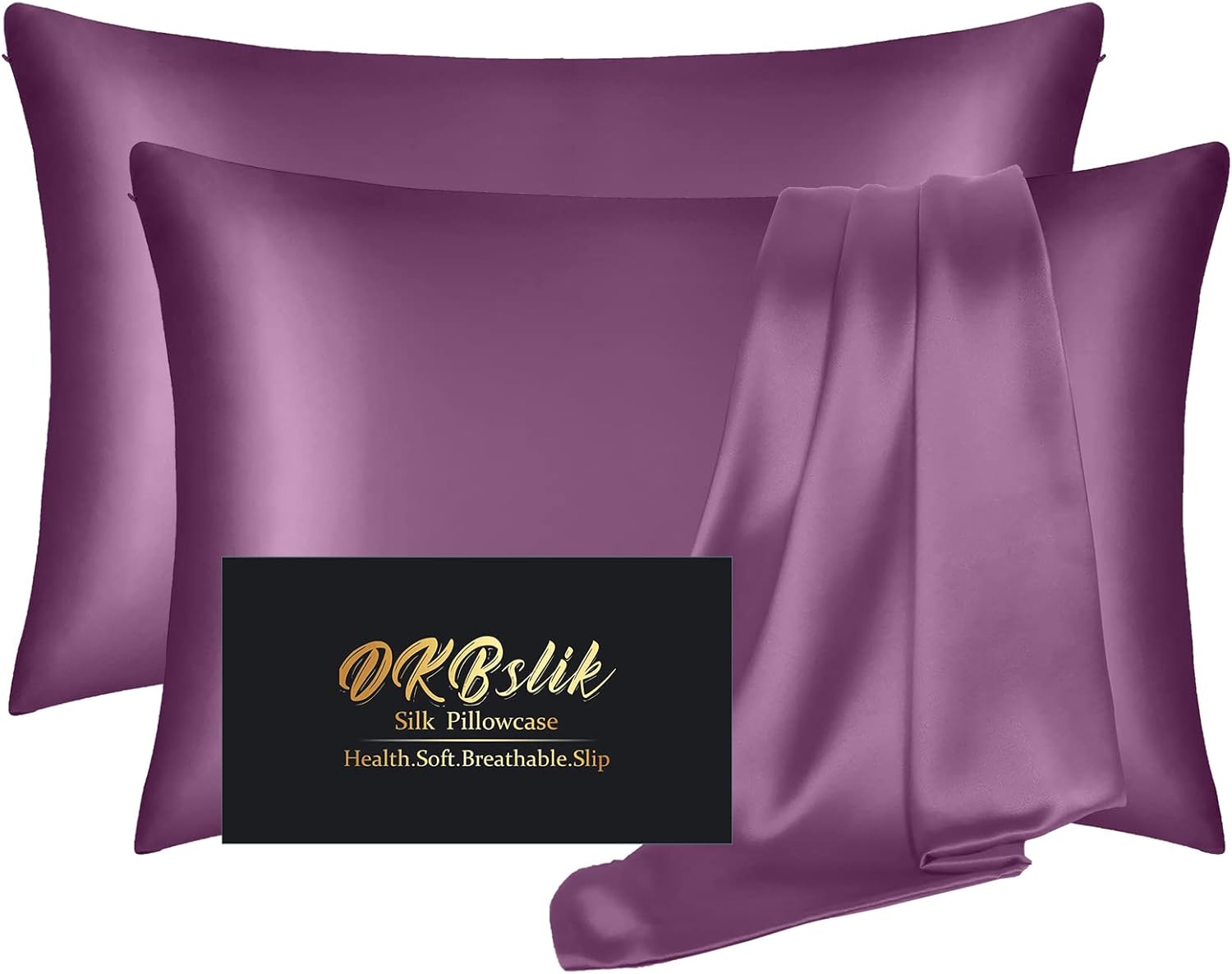 Silk Pillow Cases 2 Pack, Mulberry Silk Pillowcases