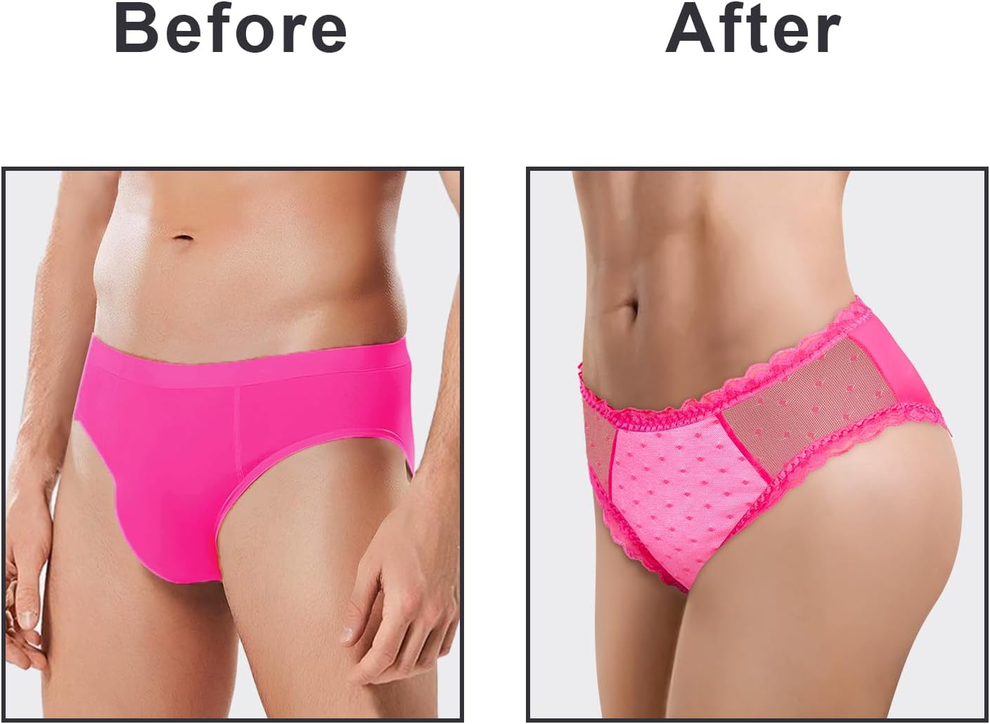 Littleforbig Unisex Hipster Lace Briefs Cheeky Sissy Panties Mesh Shaping Briefs for Crossdressers - Image 2