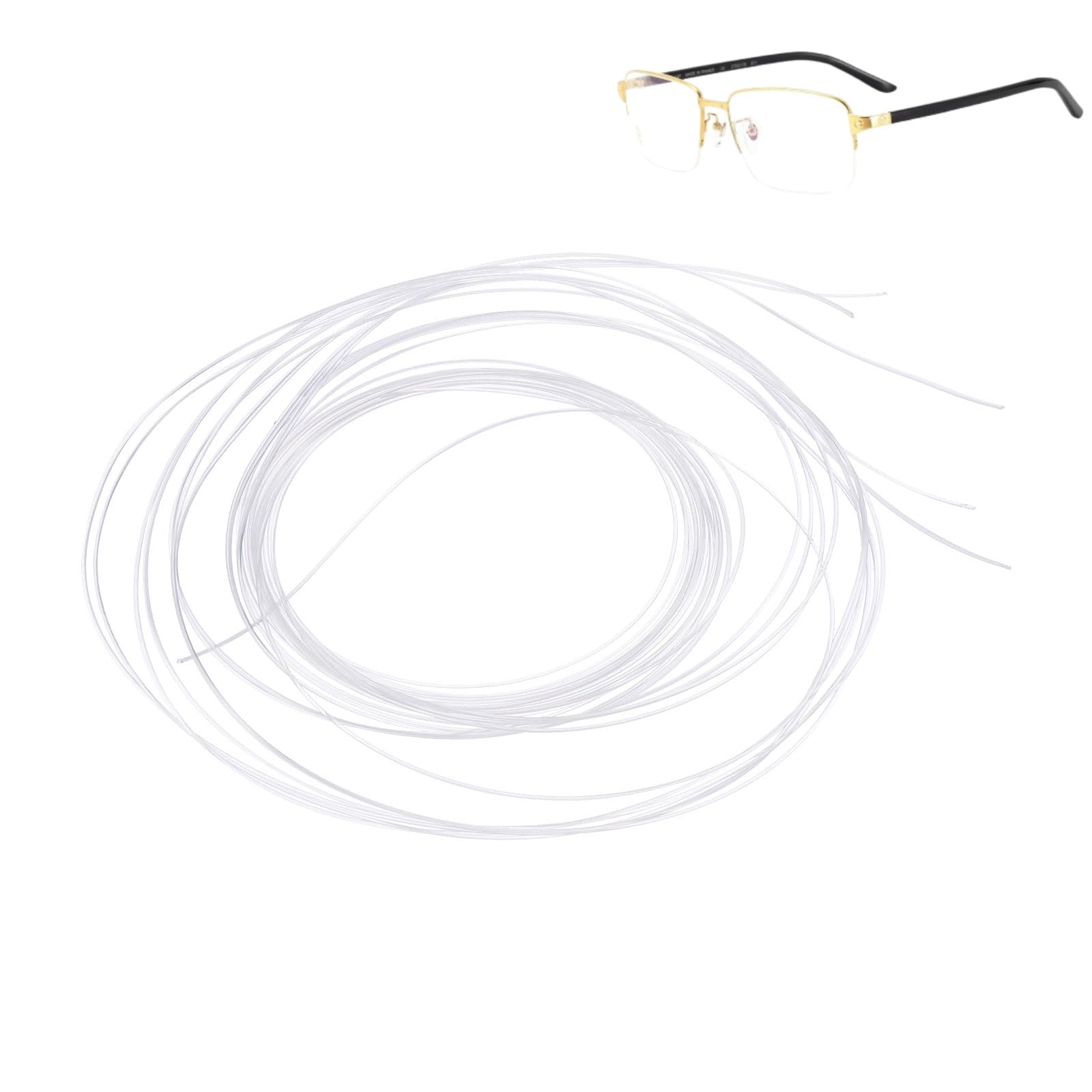 Rimless Glasses Eyeglass Repair String- 3 Pack Glasses Maintenance Tools, Transparent Half- Frame Glasses Thread String Cord Holder Rimless Glasses Glasses Repairing