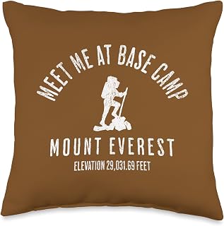 Meet Me At Base Camp Mount Everest Mountain Climbing Hiker Throw Pillow