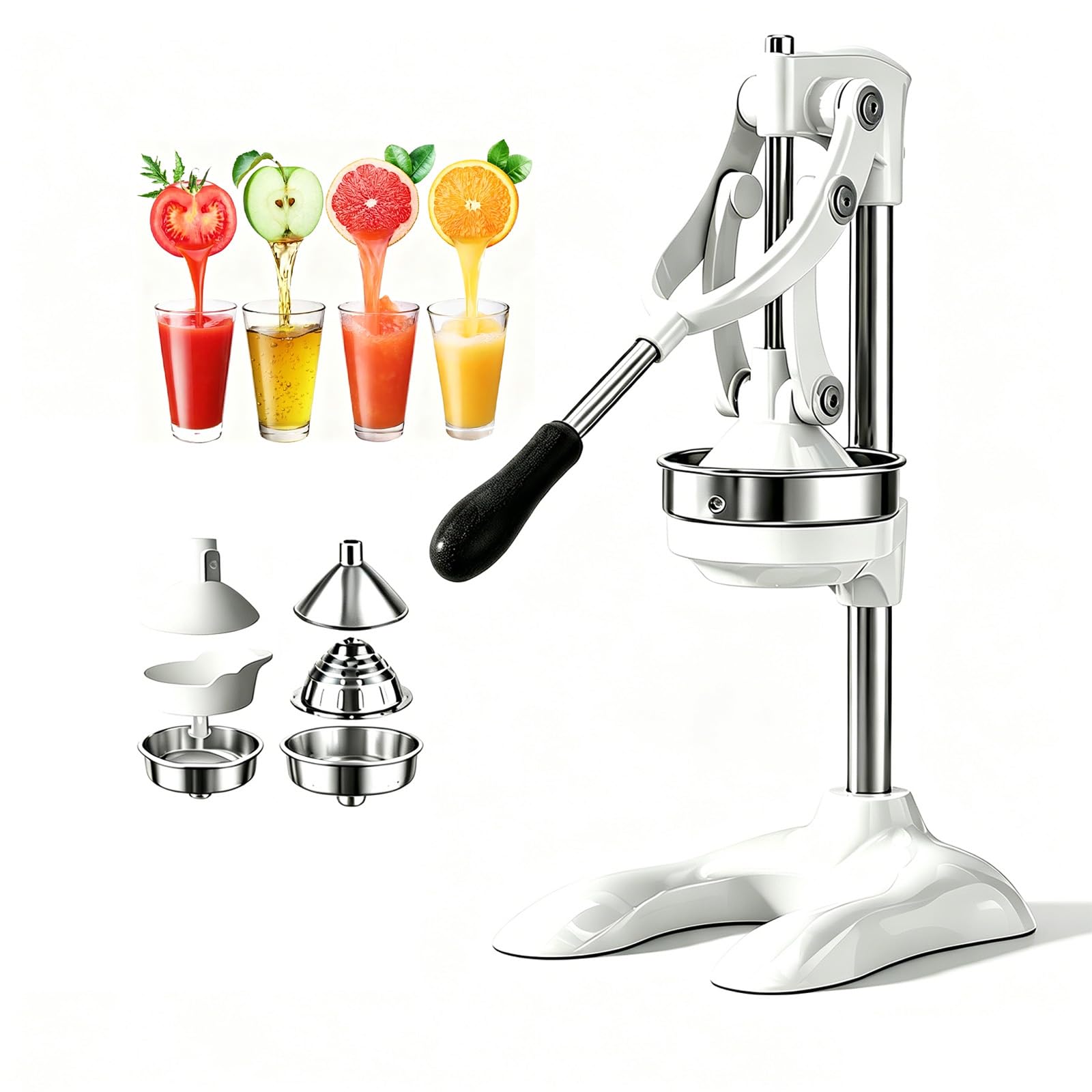 Presse-agrumes Manuel En Fonte, Presse-jus Avec Deux Moules, Facile à Nettoyer, Presse-agrumes Manuel Robuste En 3 Secondes Pour Jus De Fruits Frais Basic