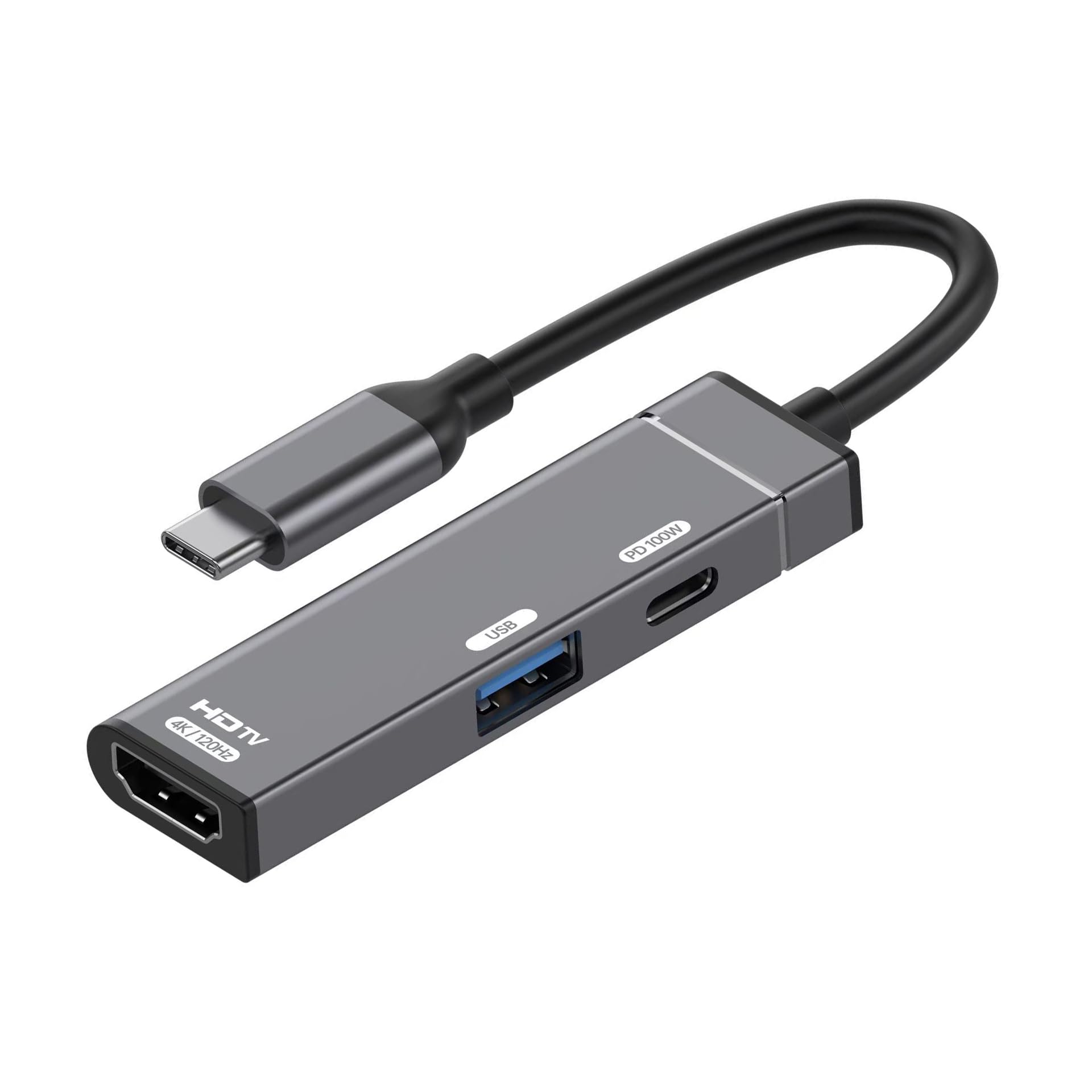 Adattatore USB-C A HDMI, VGA, DVI E USB 3.0 – 4 In 1, 1080p, Plug-and-play, Custodia In Alluminio