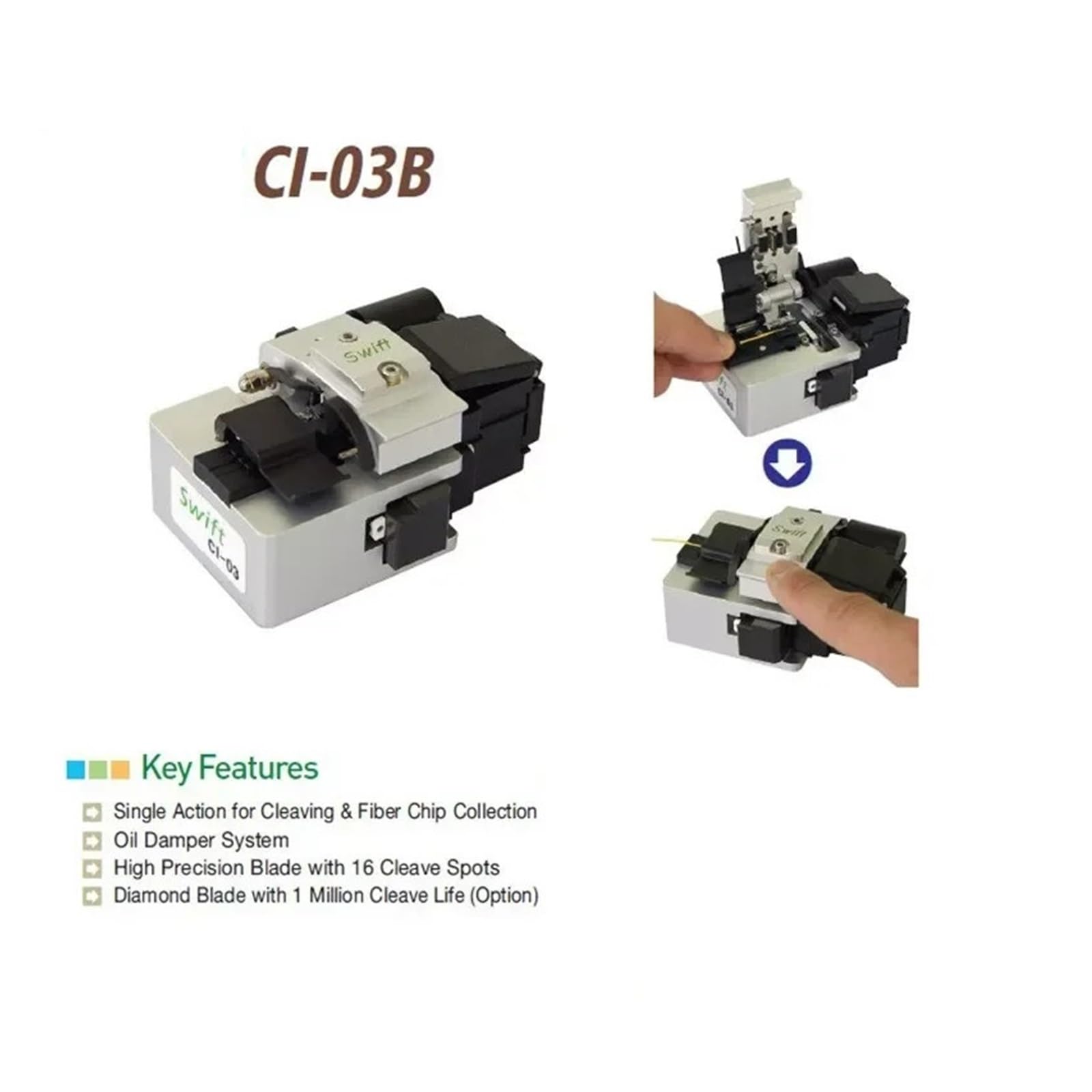 Couperet de fibres, Cliveuse à fibre optique de précision CI-03A/CI-01/CI-03B, outil coupe, coupe-câble(Cl-01)