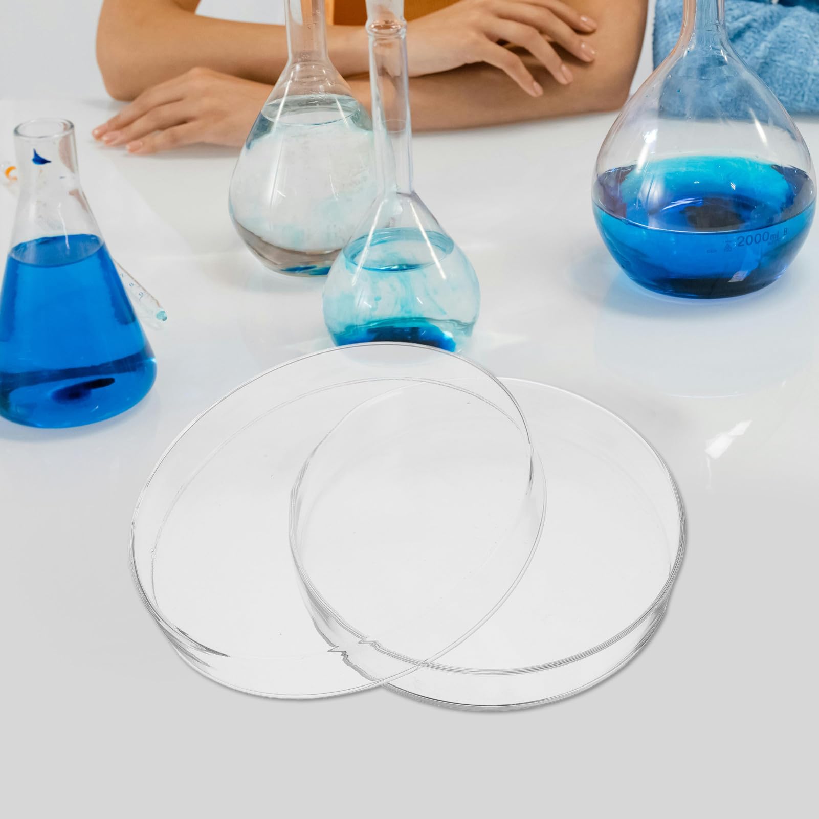 Platos de Petri de Vidrio Borosilicato Reforzado Pulg para Celular y Microbiología Diseño Grueso Resistente Choques Térmicos para Investigación y Educación Científica