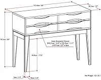 Vista 2 de SIMPLIHOME Harper Console Table - 40 Inch Wide Solid Hardwood Sofa Table in Walnut Brown, Mid-Century Modern Storage Table for Entryway or Living