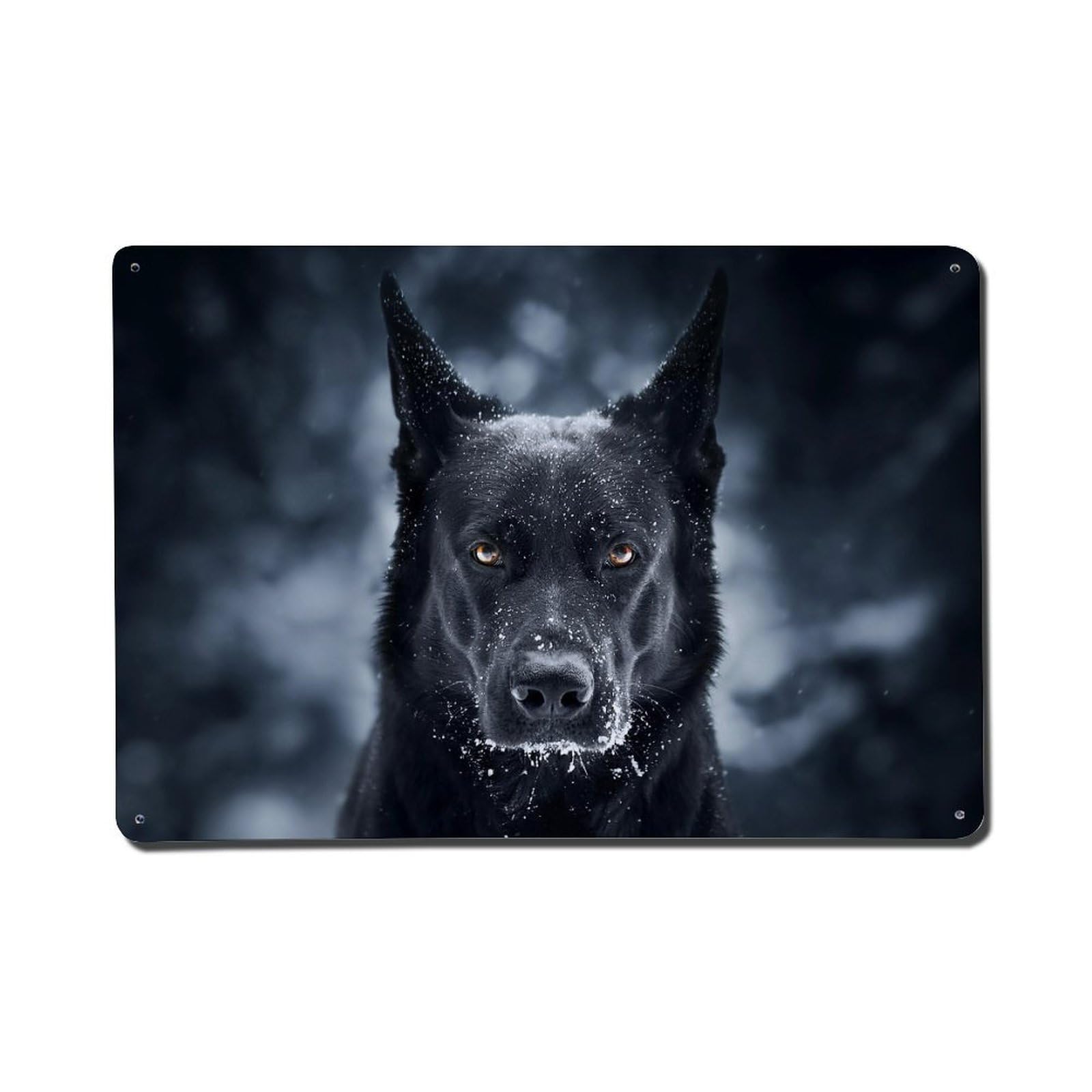 Vintage German Belgian Malinois Animal Shepherd Aesthetic Metal Tin Sign Plaque Wall Decor for Cafe, Man Cave, Club Bar, Office, Home Garden Round Metal Poster 8x12Inch