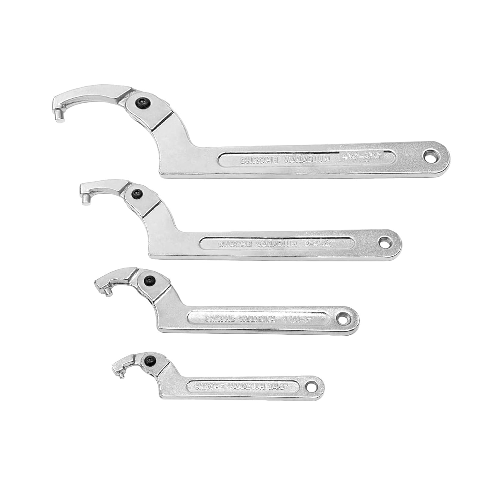 4 Piezas Llave Juego De Llaves, Ajustable Alfiler C Llave De Gancho Herramienta Llave, Métrica Juego De Llaves Para Apretar Tuercas Y Rodamientos, Round Head